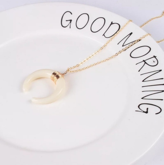 *BOGO* Acrylic Crescent Moon Horn Necklace - Picture 2 of 5